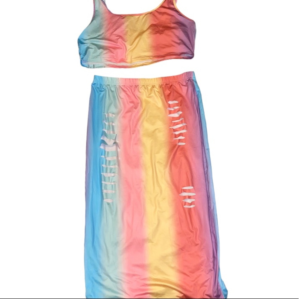 Club wear a two pieces skirt set